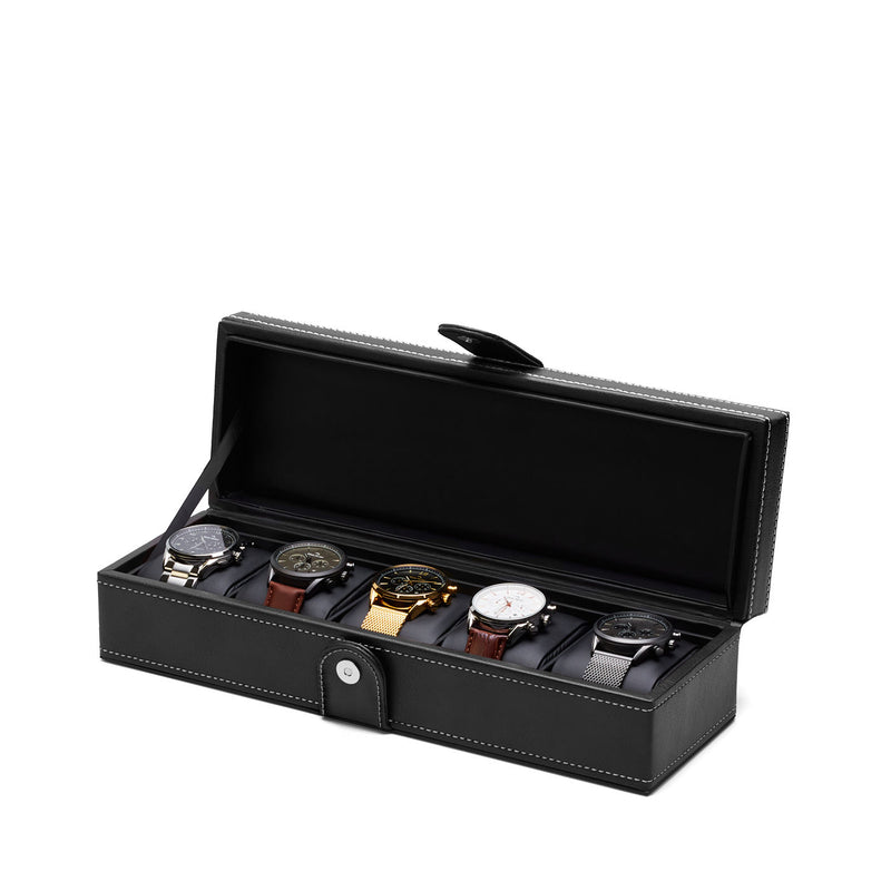 Mats Meier Mont Fort Zwarte Horlogebox voor 5 Horloges MM-Watchbox-1907-zoom-