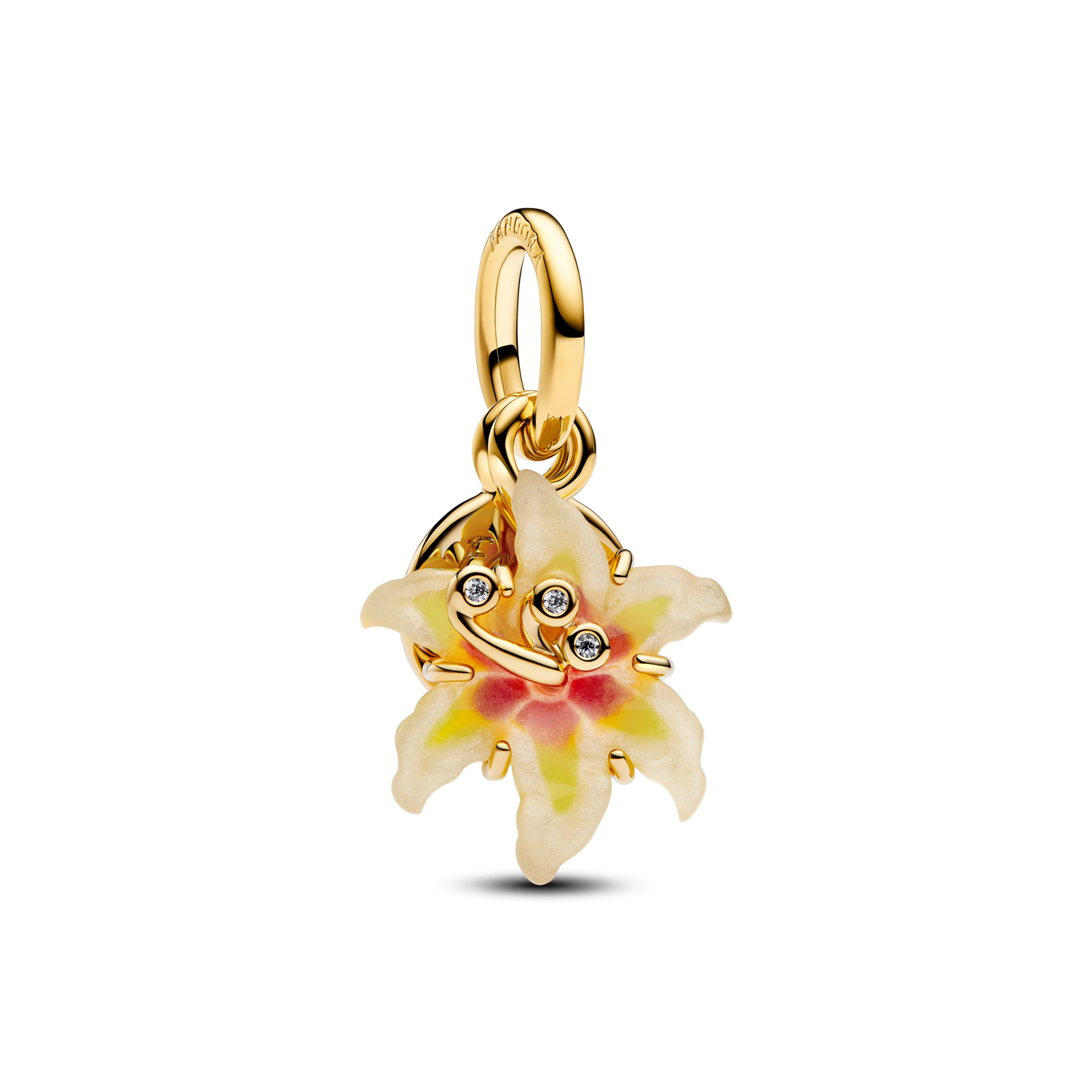 Collabs Gold Plated Disney Tangled Flower Charm Bedel 764020C01