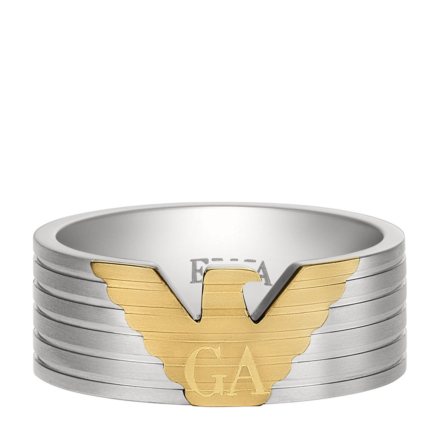 EMPORIO ARMANI ダブルリング　イーグルロゴ　SV925 26号 Eagle Logo Silver-coloured EGS3076040-9 Ring EGS3076040-10