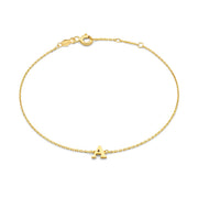 Isabel Bernard Le Marais Rachel 14 Karaat Gouden Initial Armband IB320101-A (Letter A)