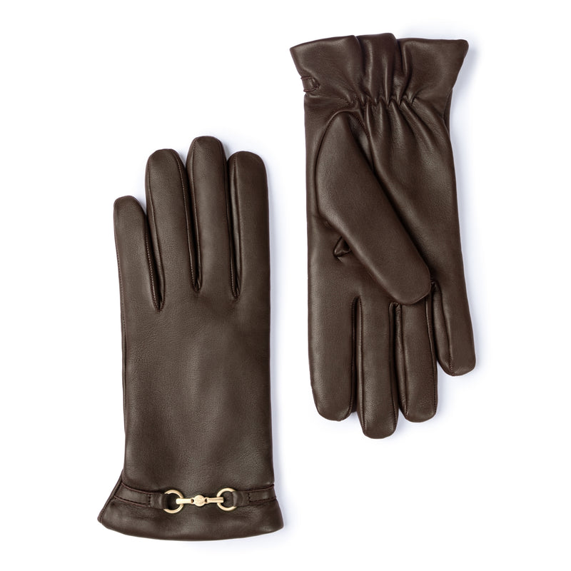 Isabel Bernard Isabel Bernard Honoré Marcelia donkerbruine leren handschoenen van geitenleer IB67001-331-6.5-zoom-