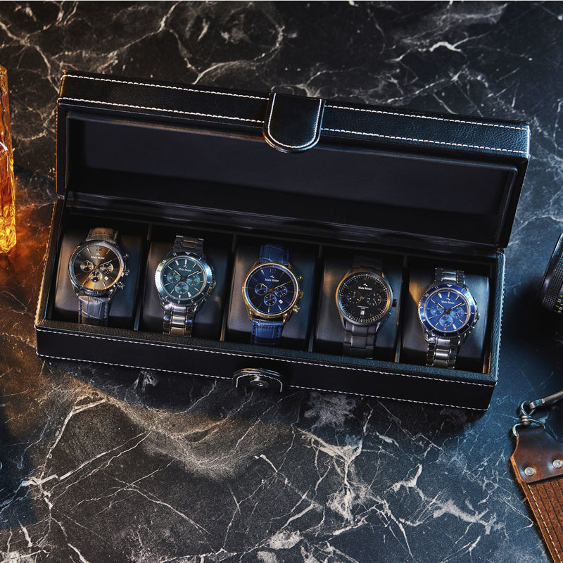 Mats Meier Mont Fort Zwarte Horlogebox voor 5 Horloges MM-Watchbox-1907-zoom-