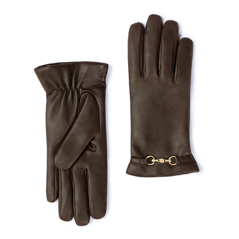 Isabel Bernard Isabel Bernard Honoré Marcelia donkerbruine leren handschoenen van geitenleer IB67001-331-6.5-zoom-