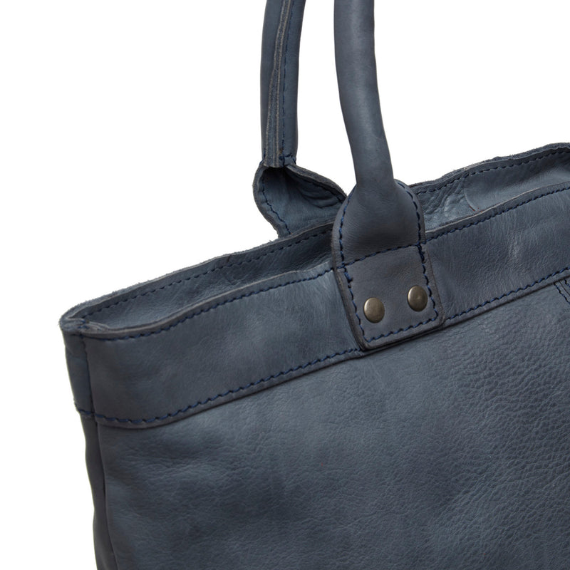 The Chesterfield Brand Ontario Blue Leather Shopper C38.019810-zoom-