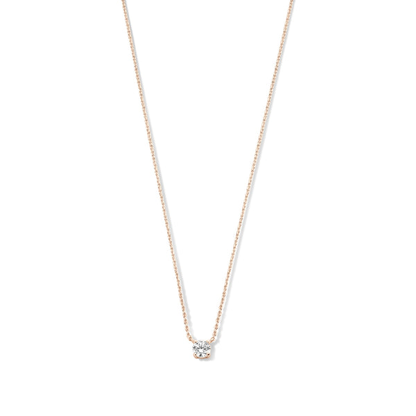 La Concorde Garance 14 karaat rosé gouden ketting met zirkonia steen