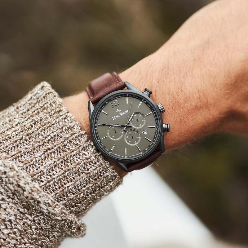 Mats Meier Grand Cornier Chrono Gunmetal/DonkerBruine Horloge MM00104-zoom-