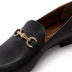 Isabel Bernard Vendôme Fleur Zwarte Leren Loafers Van Kalfsleer IB51000-01-36