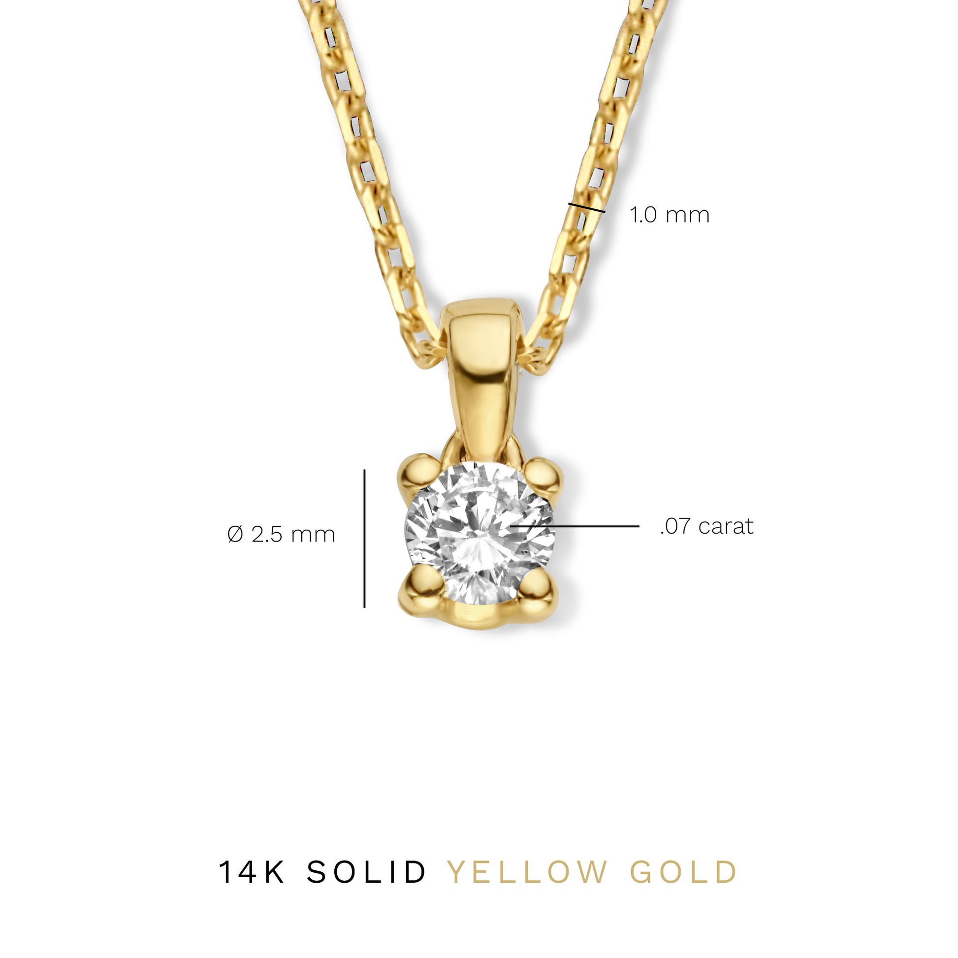 Isabel Bernard De la Paix Celesse 14 Carat Golden Necklace | diamond 0.07 ct | IBD350002