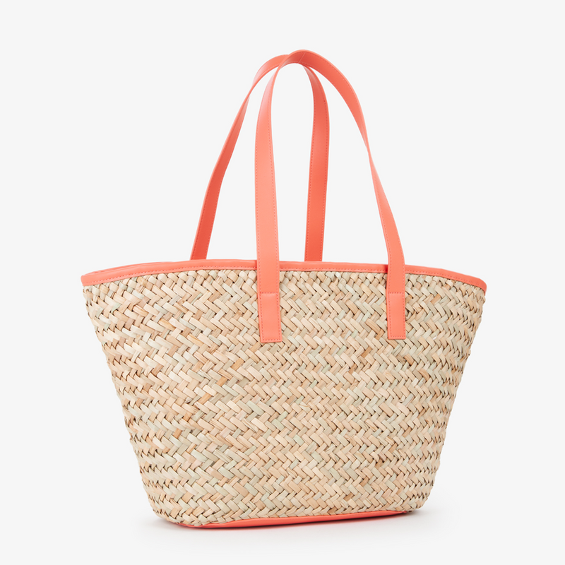 Valentino Bags Samuela Beige & Orange Shopper VBG90O01NATUR/CORAL-zoom-