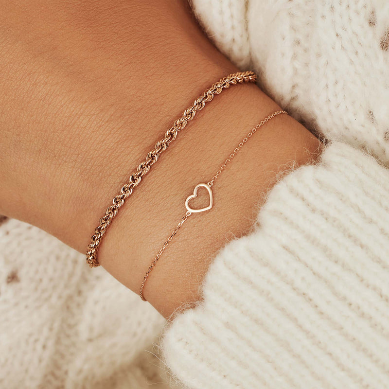 Isabel Bernard La Concorde Amore 14 Karaat Rosé Gouden Armband Met Hartje IB320043-zoom-