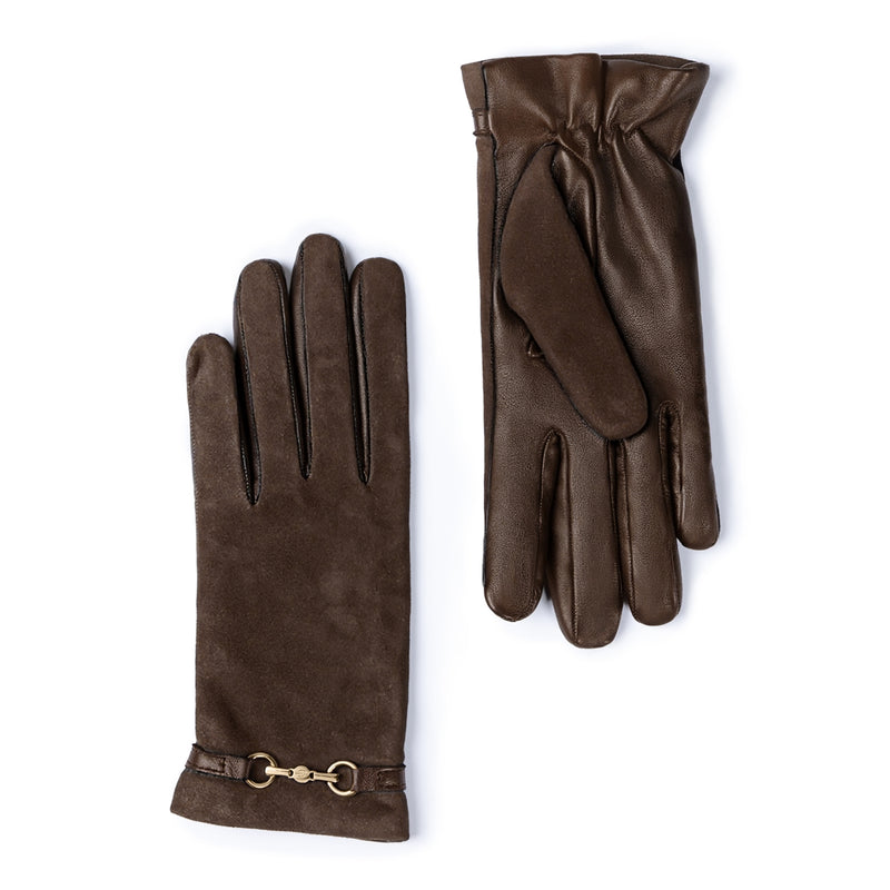 Isabel Bernard Isabel Bernard Honoré Marcelia donkerbruine suède leren handschoenen van geitenleer IB67001-131-6.5-zoom-