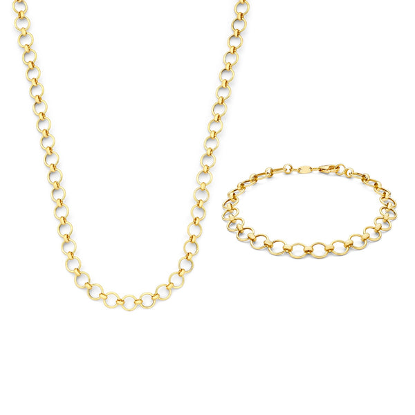 Isabel Bernard Cadeau d'Isabel 14 karaat gouden ketting en armband giftset IB90178