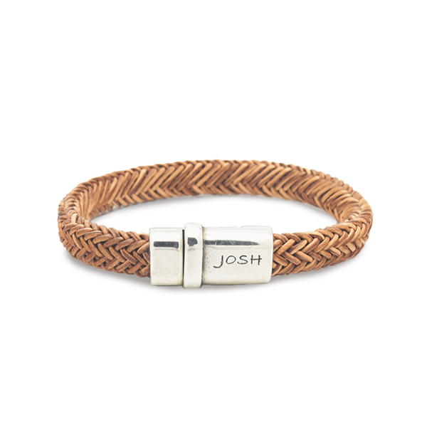 Josh Cognac Natural Stone Bracelet 09332SL/CGNC