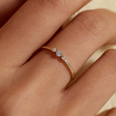 Beloro Jewels Monte Napoleone Delphine 9 karat gold ring with zirconia stones BO330055-56