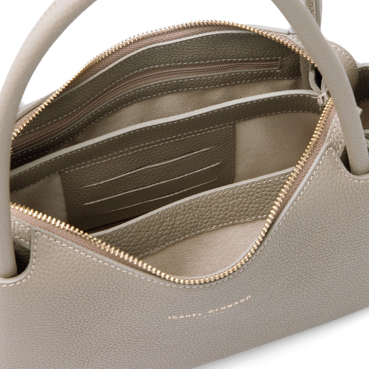Isabel Bernard Honoré Eve Taupe Calfskin Leather handbag IB21133-078