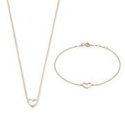 Isabel Bernard Cadeau d'Isabel 14 karaat rosé gouden collier en armband giftset IB90060
