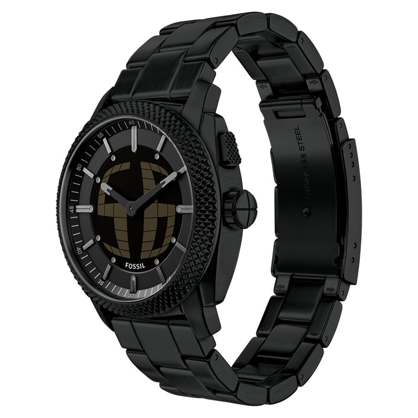 Fossil Machine Big Tic Round Black Dial Watch FS6156