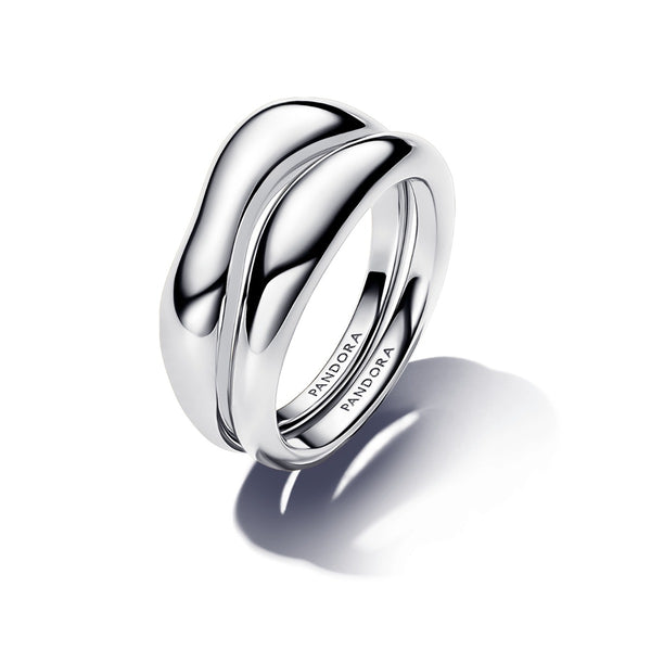 Pandora Essence 925 Sterling Silver Organisch Gevormde Stapelringen 193264C00