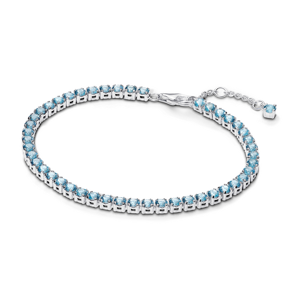 Pandora Timeless 925 Sterling Zilveren Sprankelende Lichtblauwe Tennisarmband 591469C03-18