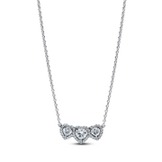 Pandora Timeless 925 Sterling Silver Halo Heart Trilogy Necklace 394412C01-45