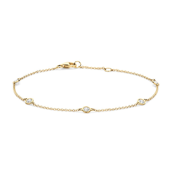 Armband met zirkonias ⌀ 3,4 mm gladomzetting 14k goud