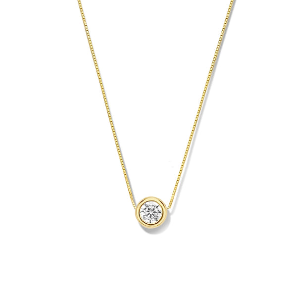 Rivoli Aélys 14 karaat gouden ketting met zirkonia steentje