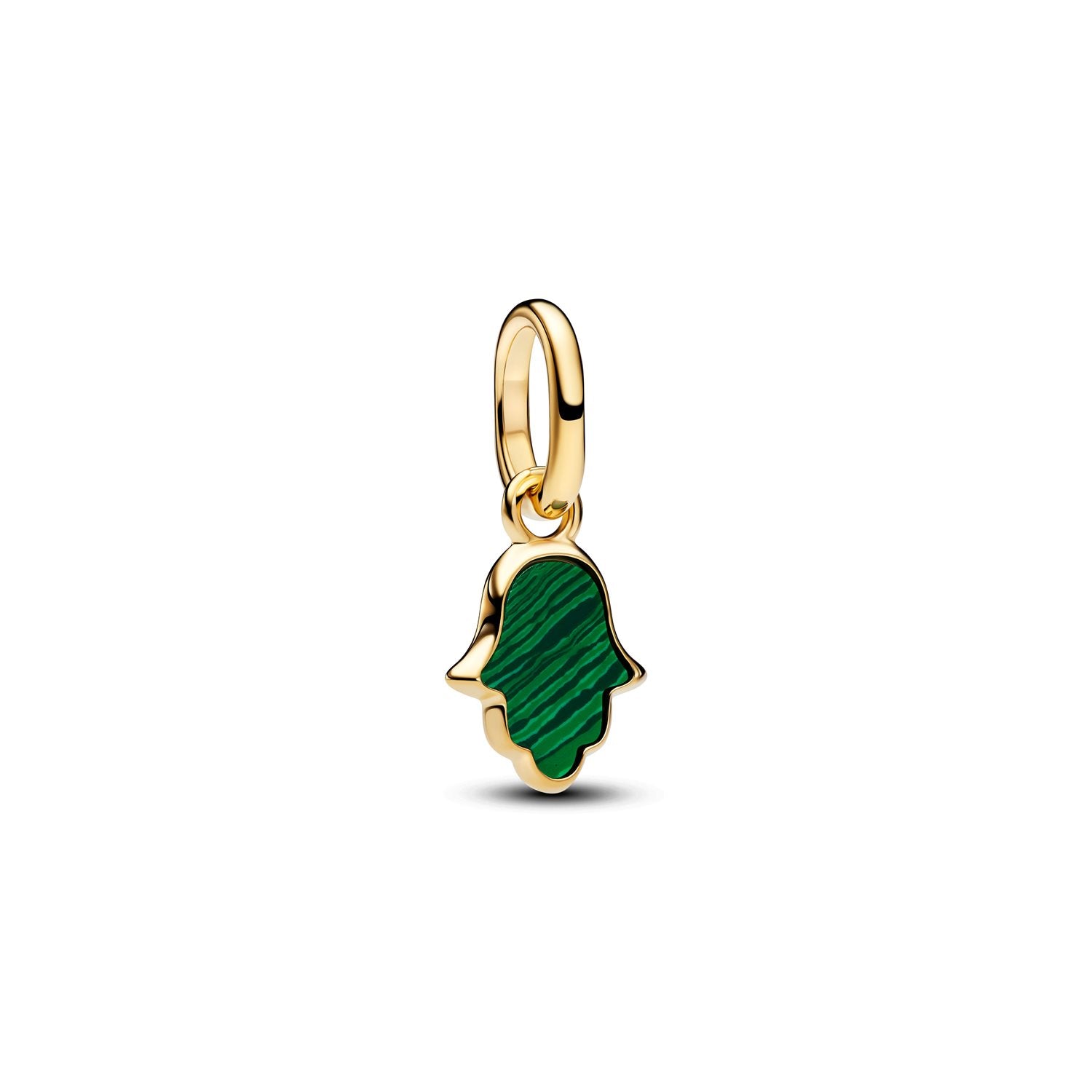 Pandora ME Gold Plated Green Hamsa Hand Mini Dangle Charm 764612C01