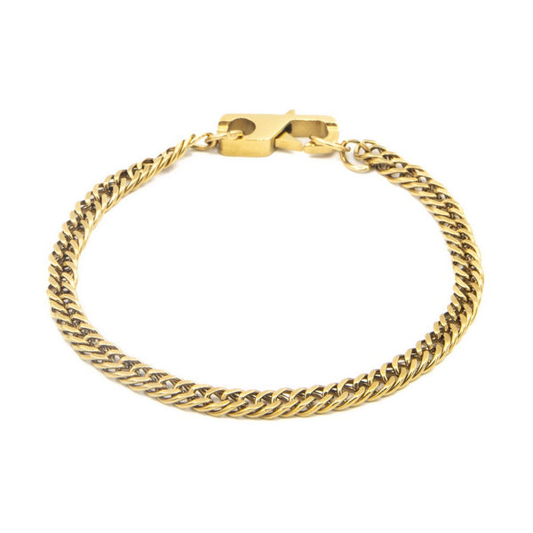 Guess stalen goldplated herenschakelarmband