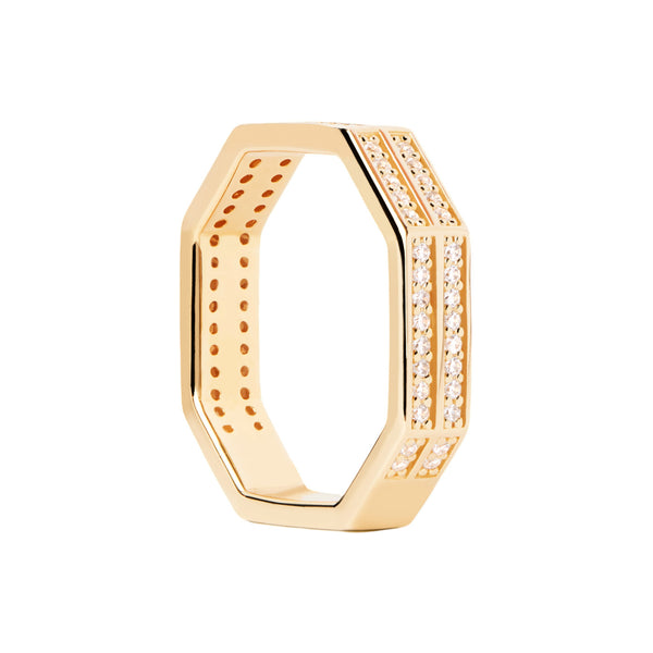 P D Paola The New Essentials 925 Sterling Zilveren Ring AN01-A06 Gold Plated
