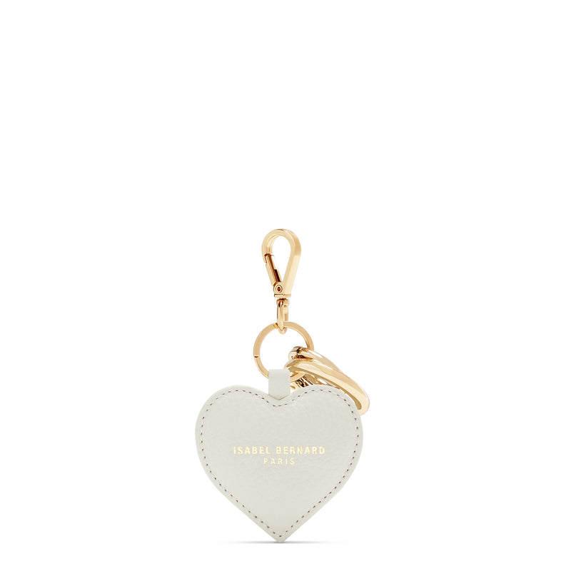 Isabel Bernard Honoré Faye Crème Kalfsleren Hart Sleutelhanger IB66001-070-zoom-