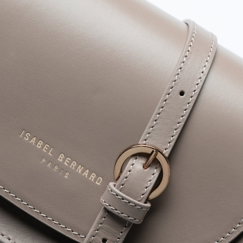 Isabel Bernard Montmarte Manon taupe leren crossbody tas van natuurleer IB21116-zoom-