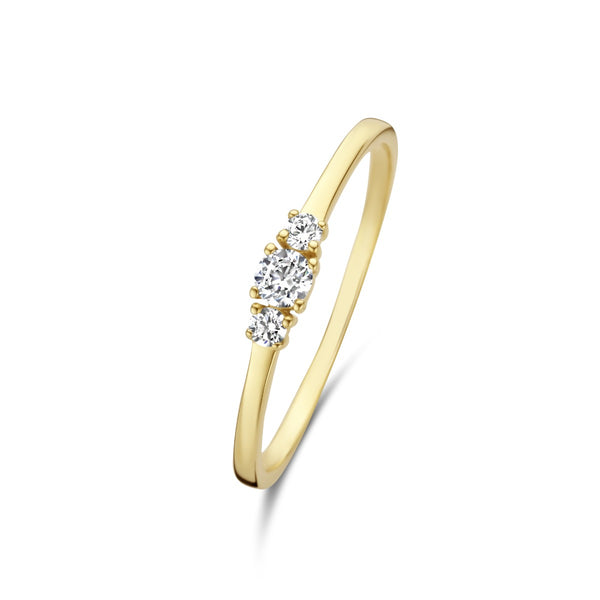 Rivoli Esmée 14 karaat gouden ring met zirkonia steentjes