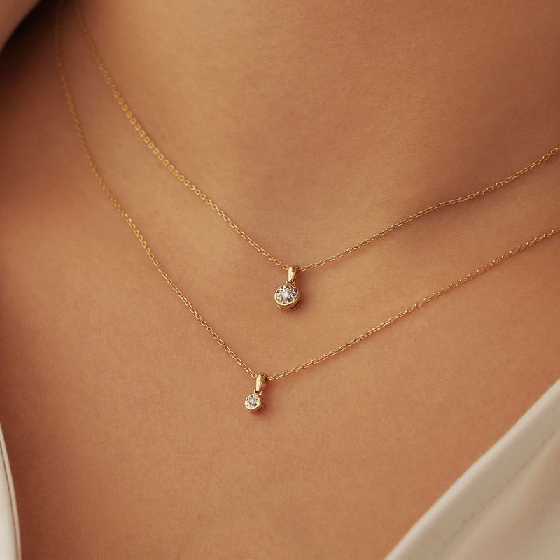 Isabel Bernard De La Paix Inaya 14 Karaat Gouden Collier | Diamant 0.03 ct | IBD350019-zoom-