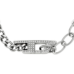 Diesel D Logo Silver and Gold Stainless Steel Bracelet DX1627040
