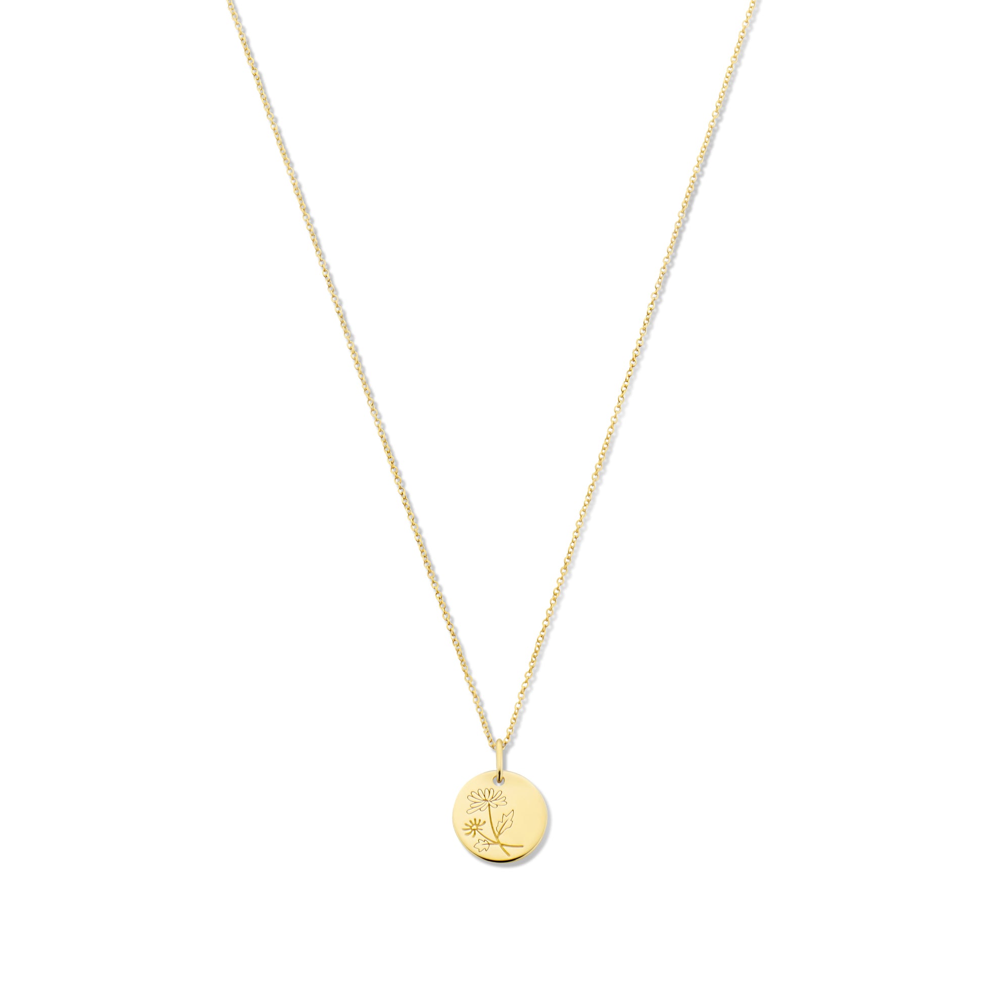 Violet Hamden Venus 925 Sterling Silver Gold-coloured Necklace with Birthflower VH340025-AUG