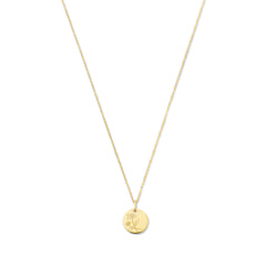 Violet Hamden Venus 925 Sterling Silver Gold-coloured Necklace with Birthflower VH340025-AUG