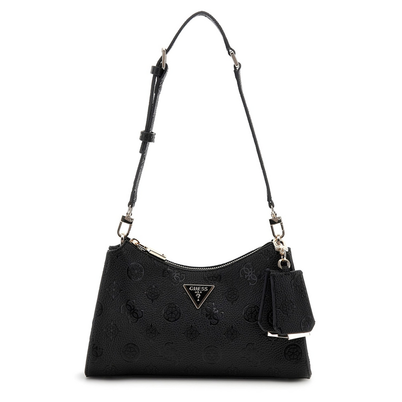 Guess Cresidia Black Logo Top Zip Shoulder Bag HWPD98-88180-BLO-zoom-