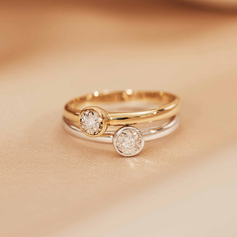 Isabel Bernard De la Paix Inaya 14 karaat gouden ring met diamant 0.03 ct IBD330025-48-zoom-