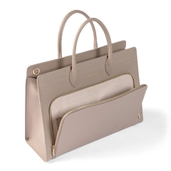 Isabel Bernard Honoré Nadine Taupe Leather Handbag made of Calfskin IB25038