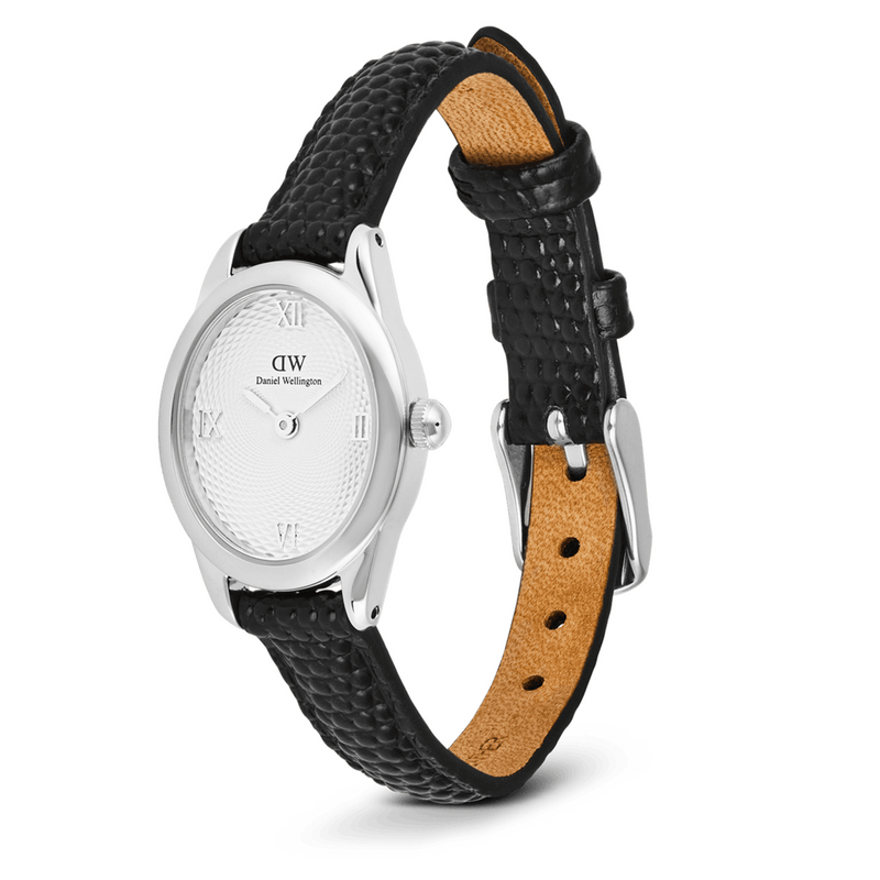 Daniel Wellington Ophelia Mini Black Lizard Zilverkleurig Dameshorloge DW00100887-zoom-