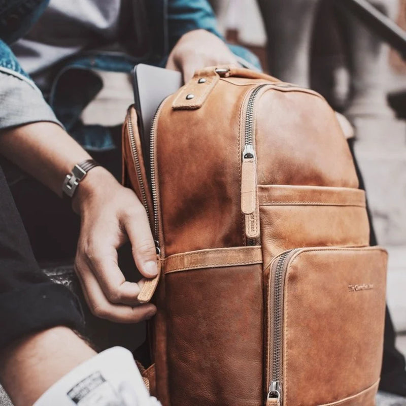 The Chesterfield Brand Austin Cognac Leather Backpack C58.018431-zoom-