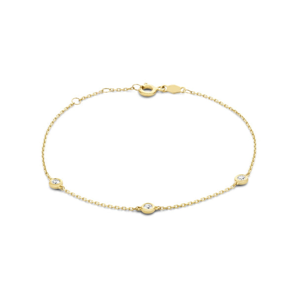 De la Paix Alfie 14 karaat gouden armband met diamant 0.12 karaat