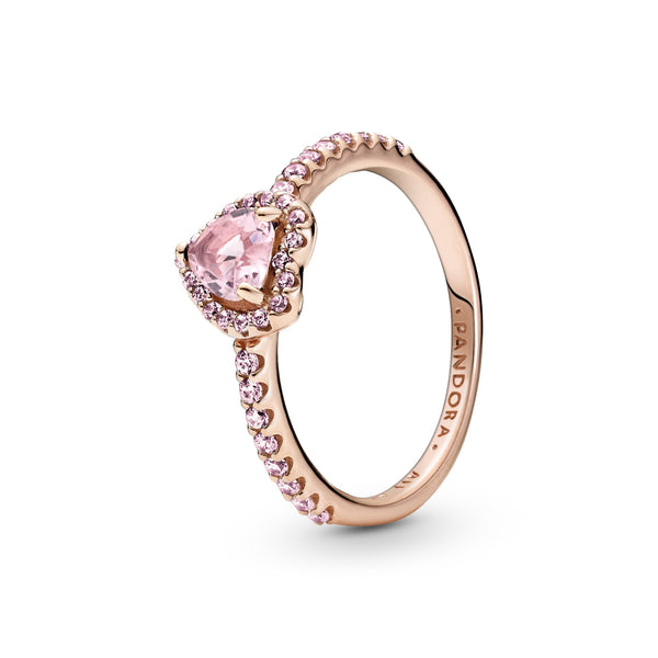 Pandora Timeless Rose Gold Plated Glinsterende Verhoogde Hart Ring 188421C04