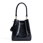 Isabel Bernard Femme Forte Minette Croco Zwarte Kalfsleren Handtas IB21114-201