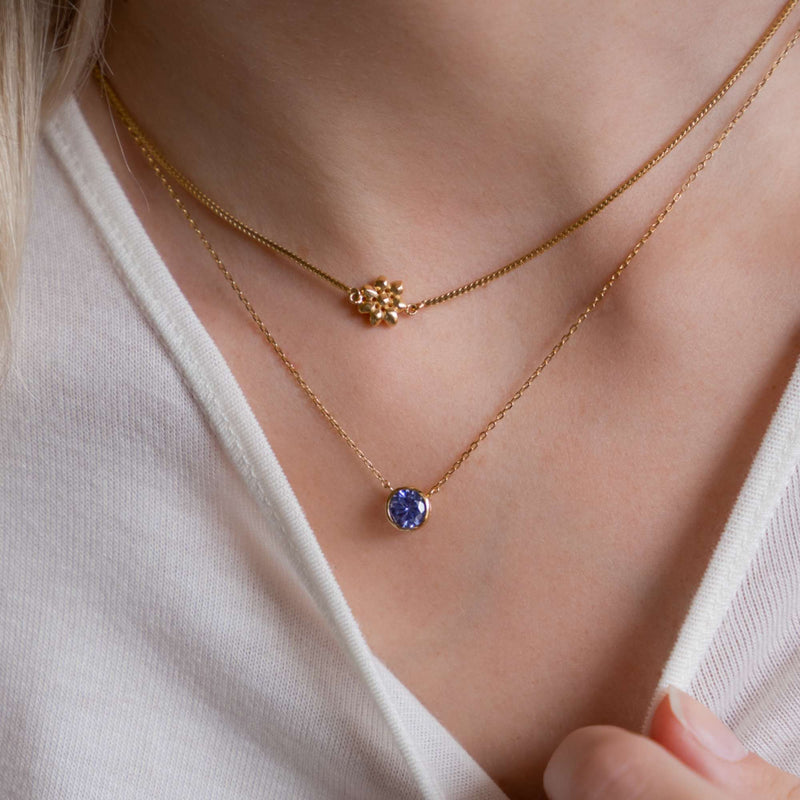 Violet Hamden Venus 925 Sterling Zilveren Gold Plated Ketting met Geboortesteen VH340010-MAR-zoom-