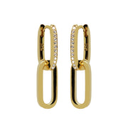 Karma 925 Sterling Silver Gold-coloured Zirconia Densely Hoop Earrings H233GP