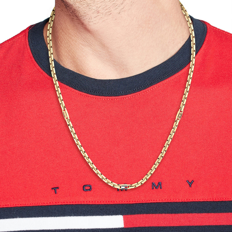 Tommy Hilfiger Roestvrij Staal Goudkleurige Heren Ketting TJ2790673-zoom-