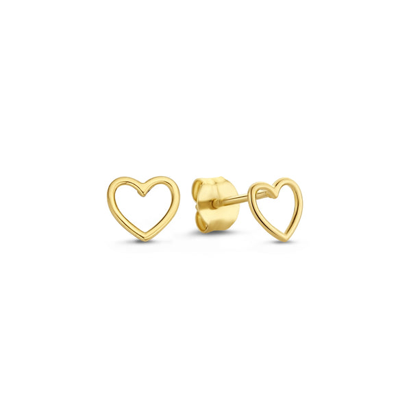 Belleville Amore 14 karaat gouden oorknoppen met hartje