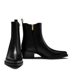 Isabel Bernard Vendôme Amandine black calfskin leather boots IB53010-001-38