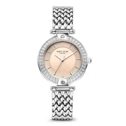 Parte Di Me Orologio Rond Dameshorloge Zilverkleurig en Taupe PDM09009